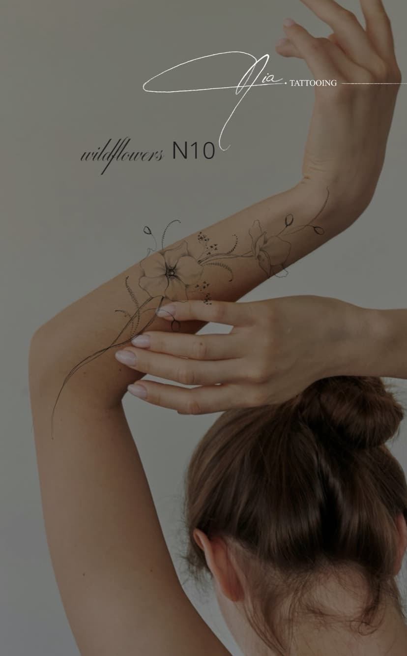 Wildflowers N10 — fine line wildflower · Nia Tattooing